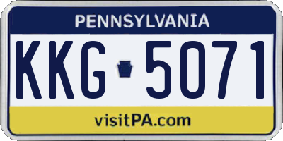 PA license plate KKG5071