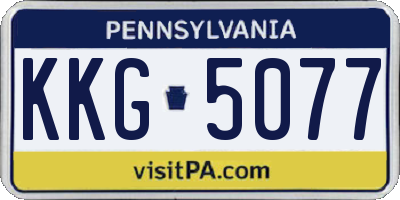 PA license plate KKG5077