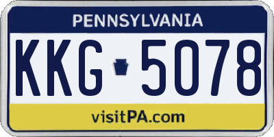 PA license plate KKG5078