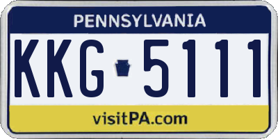 PA license plate KKG5111