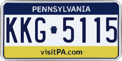 PA license plate KKG5115
