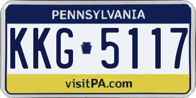PA license plate KKG5117