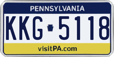 PA license plate KKG5118