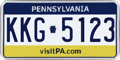 PA license plate KKG5123