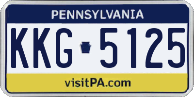 PA license plate KKG5125