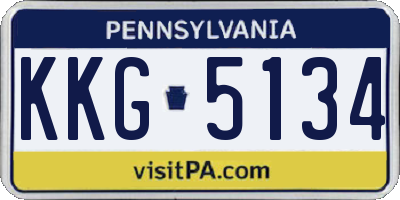 PA license plate KKG5134