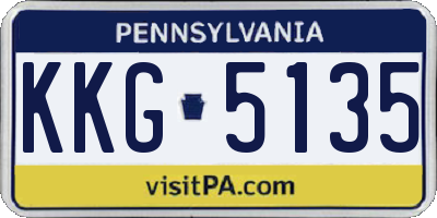 PA license plate KKG5135