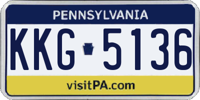 PA license plate KKG5136