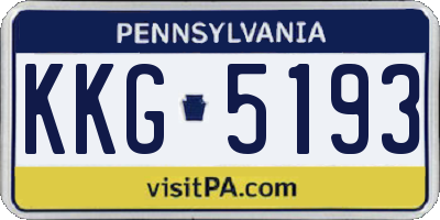 PA license plate KKG5193