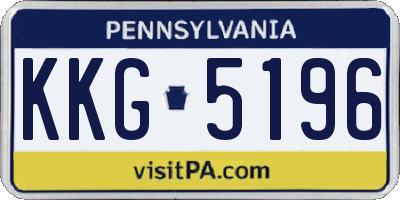 PA license plate KKG5196