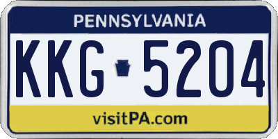 PA license plate KKG5204