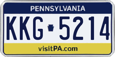 PA license plate KKG5214