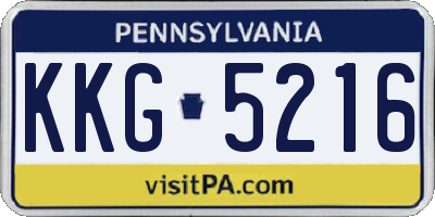 PA license plate KKG5216