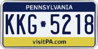 PA license plate KKG5218
