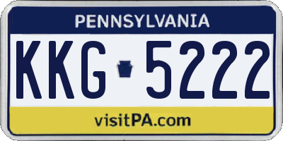 PA license plate KKG5222