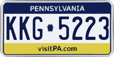 PA license plate KKG5223