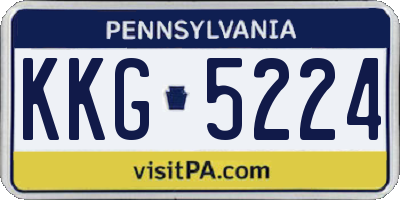PA license plate KKG5224