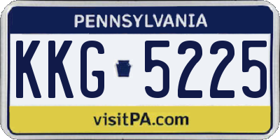 PA license plate KKG5225