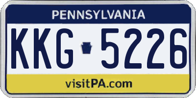 PA license plate KKG5226