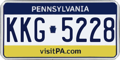 PA license plate KKG5228
