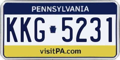 PA license plate KKG5231