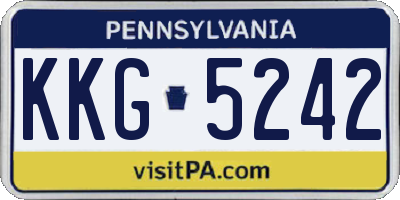 PA license plate KKG5242
