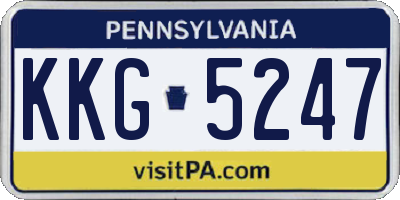PA license plate KKG5247
