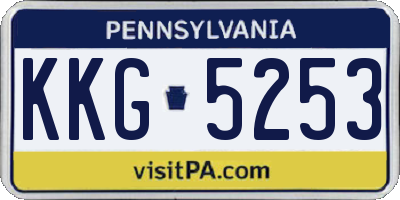 PA license plate KKG5253