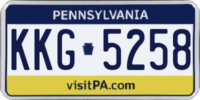 PA license plate KKG5258