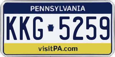 PA license plate KKG5259