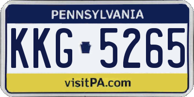PA license plate KKG5265