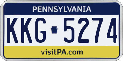 PA license plate KKG5274