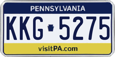 PA license plate KKG5275