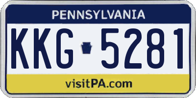 PA license plate KKG5281