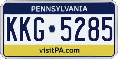 PA license plate KKG5285