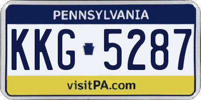 PA license plate KKG5287
