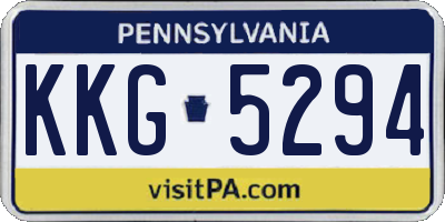 PA license plate KKG5294