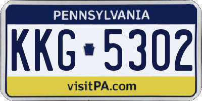PA license plate KKG5302