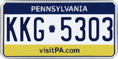 PA license plate KKG5303