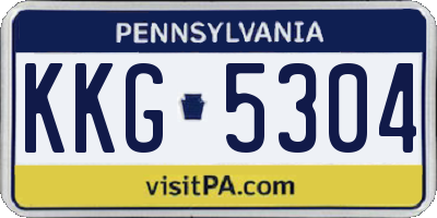 PA license plate KKG5304