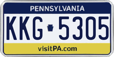 PA license plate KKG5305
