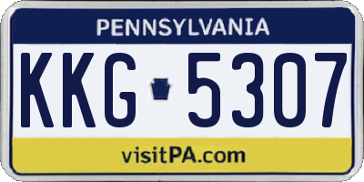 PA license plate KKG5307