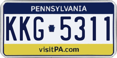 PA license plate KKG5311