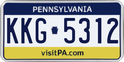 PA license plate KKG5312