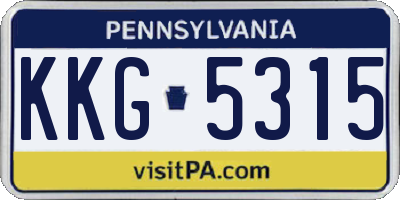 PA license plate KKG5315
