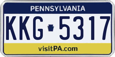 PA license plate KKG5317