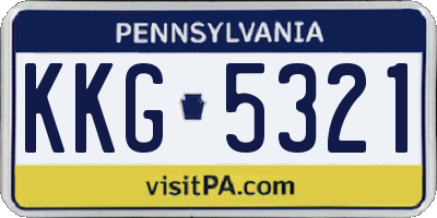 PA license plate KKG5321