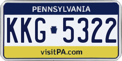 PA license plate KKG5322