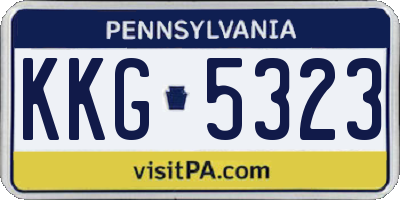 PA license plate KKG5323