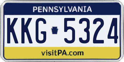 PA license plate KKG5324